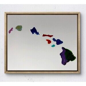 WS original hawaii painting 14X11 gallery paper acrylic abstract modern wall art